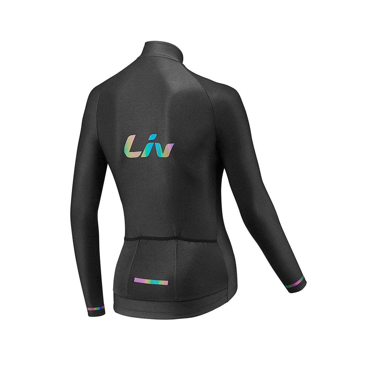 giacca invernale sportiva da bicicletta liv race day mid thermal long sleeve dettaglio retro con tasche